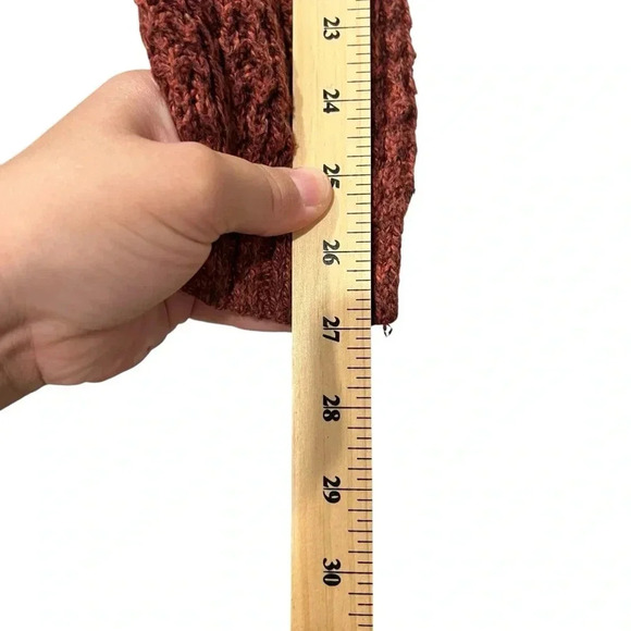 American Eagle Rust Red Open Knit Cardigan Long Sleeve Womens Size Small - Picture 8 of 8